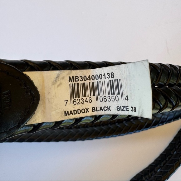Fossil Maddox Men's Black Braided Leather Belt size 38 - Picture 6 of 9
